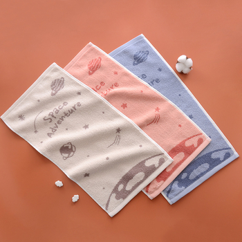 Vaikiškas rankšluostis iš 100% medvilnės, džakardinė audinys, 32s siūlai, 50–80 g, kūdikiui, karikatūros raštas, pritaikomas