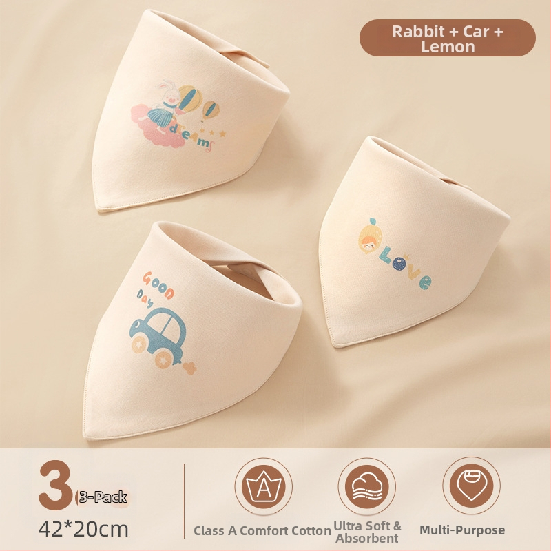 Kūdikio trikampio seilinukas – medvilnė >95%, animacinis piešinys, 0–1 metų, Beta Peptide prekės ženklas.