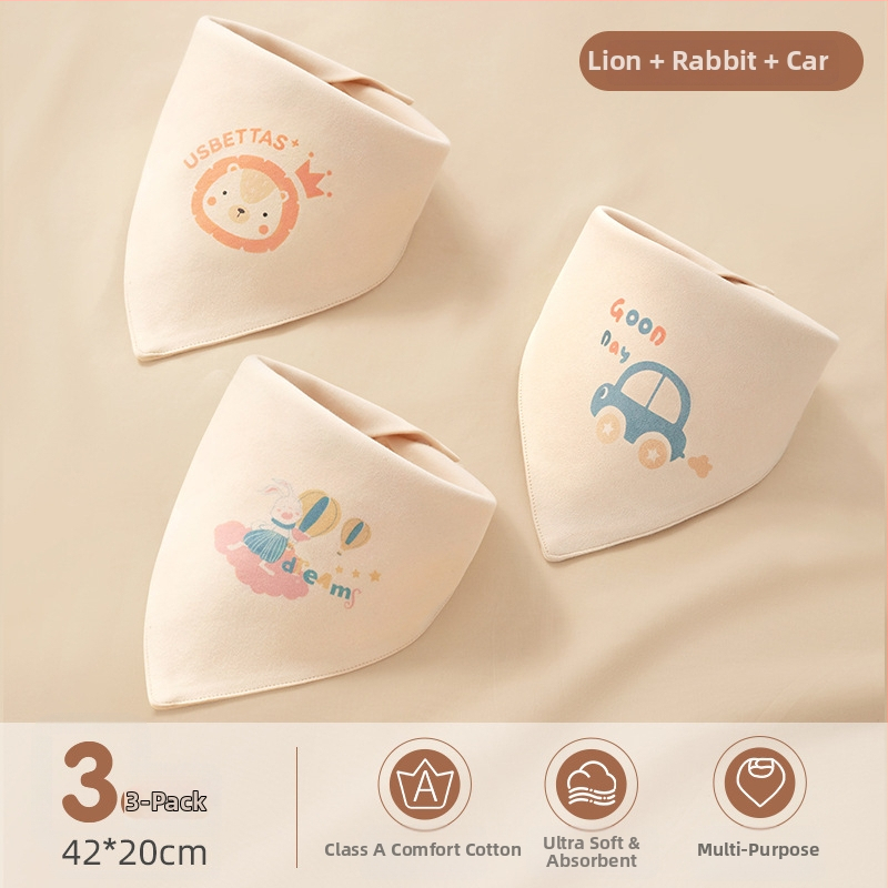 Kūdikio trikampio seilinukas – medvilnė >95%, animacinis piešinys, 0–1 metų, Beta Peptide prekės ženklas.