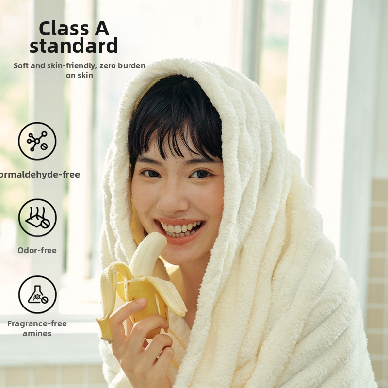 Vonios rankšluostis - poliesterio pluoštas, 300–400 g, storas, minkštas, neatskiria pluoštų