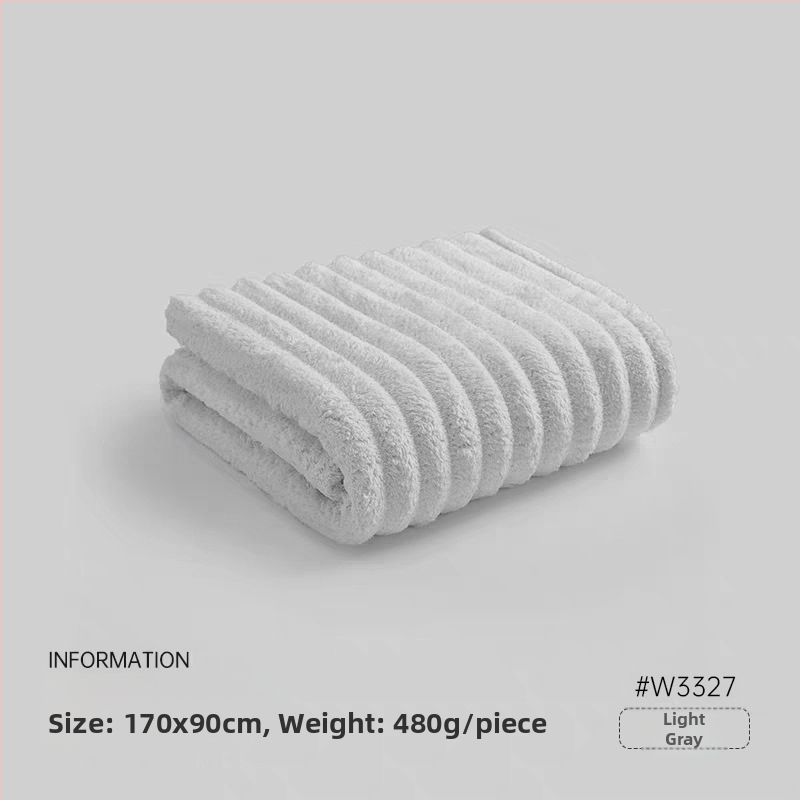 Vonios rankšluostis - poliesterio pluoštas, 300–400 g, storas, minkštas, neatskiria pluoštų