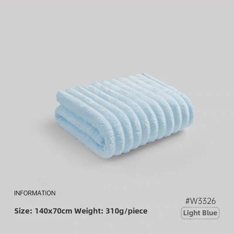 Vonios rankšluostis - poliesterio pluoštas, 300–400 g, storas, minkštas, neatskiria pluoštų