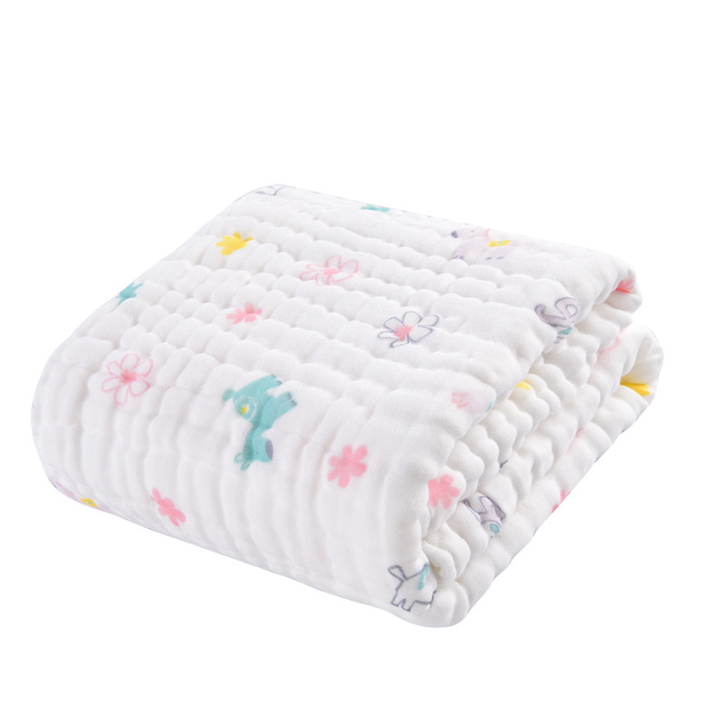 Kūdikio vonios rankšluostis iš grynos medvilnės marlės, 9 sluoksniai, 40s siūlai, Cartoon spausdinimas, greitas džiūvimas