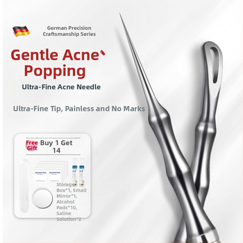 Spuogų adatos ir inkštirų šalinimo rinkinys, itin aštri No. 5 galvutė, nerūdijantis plienas