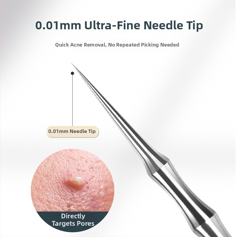 Akne nõela ja mustade komedoonide eemaldamise komplekt, ülimalt terav ots Nr. 5, roostevaba teras