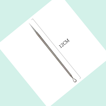 Nešiojama dviejų galvučių akne adata iš cinko lydinio — ultra aštri, ultra plona, skirta juodoms dėmėms ir spuogams