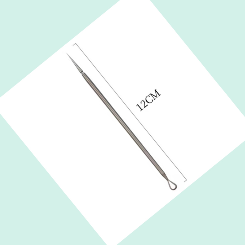 Nešiojama dviejų galvučių akne adata iš cinko lydinio — ultra aštri, ultra plona, skirta juodoms dėmėms ir spuogams