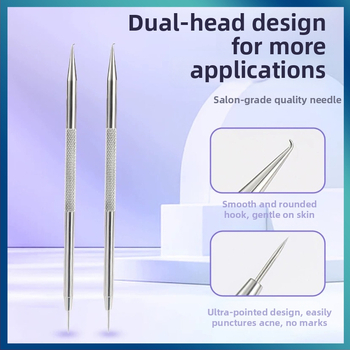 Išlenkta aknės adata – nerūdijančio plieno, ištraukimo įrankis juodoms dėmėms