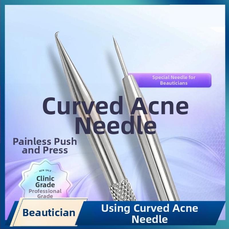 Išlenkta aknės adata – nerūdijančio plieno, ištraukimo įrankis juodoms dėmėms