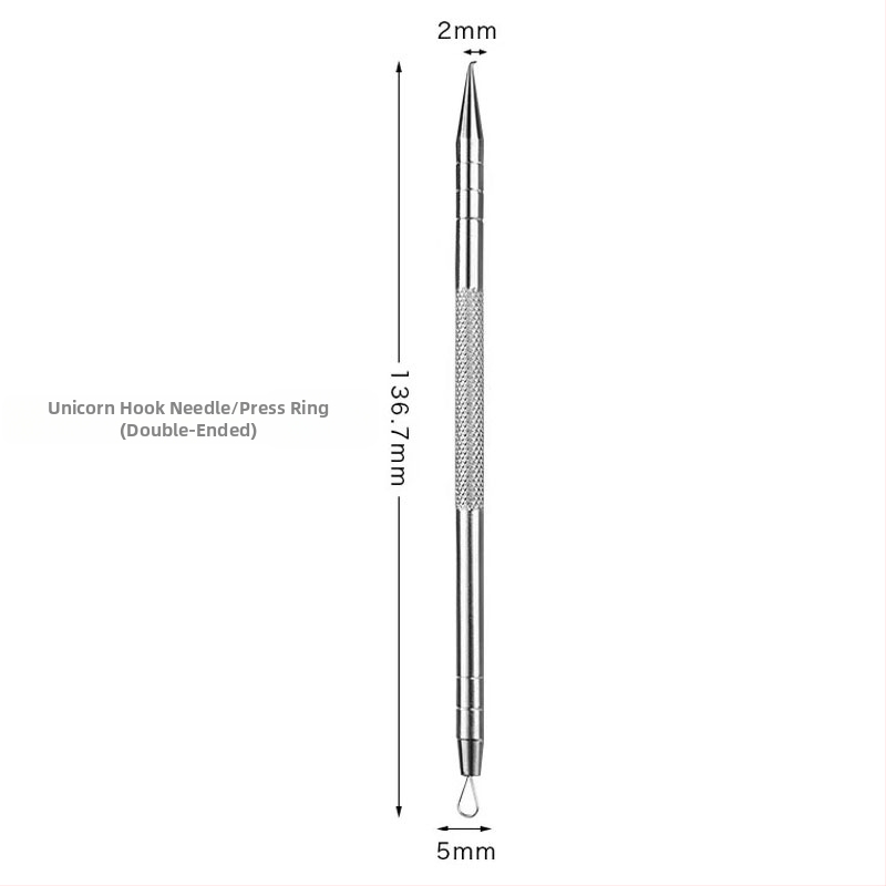 Išlenkta aknės adata – nerūdijančio plieno, ištraukimo įrankis juodoms dėmėms