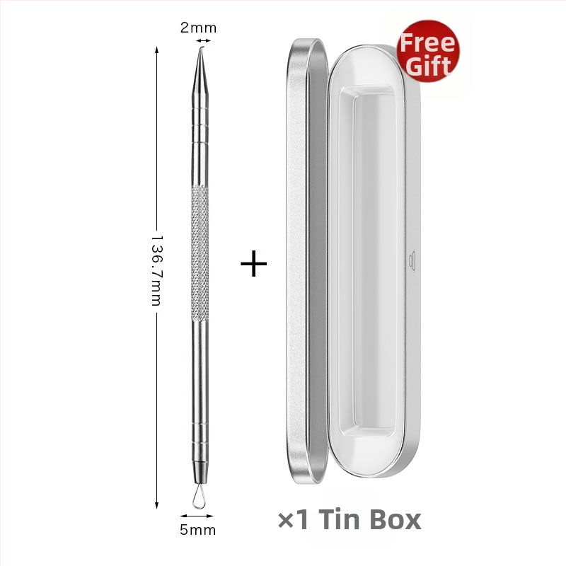 Išlenkta aknės adata – nerūdijančio plieno, ištraukimo įrankis juodoms dėmėms