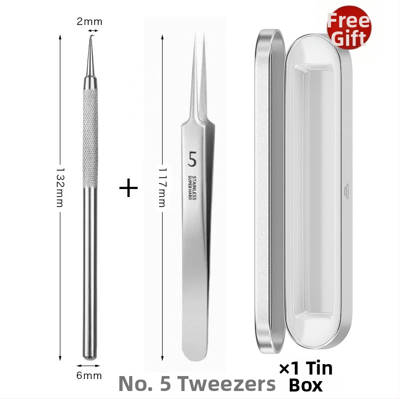 Išlenkta aknės adata – nerūdijančio plieno, ištraukimo įrankis juodoms dėmėms