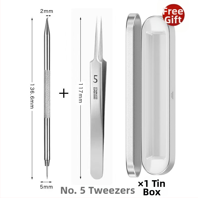 Išlenkta aknės adata – nerūdijančio plieno, ištraukimo įrankis juodoms dėmėms