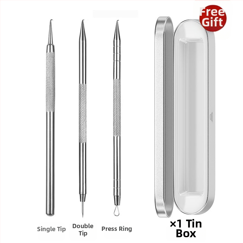 Išlenkta aknės adata – nerūdijančio plieno, ištraukimo įrankis juodoms dėmėms