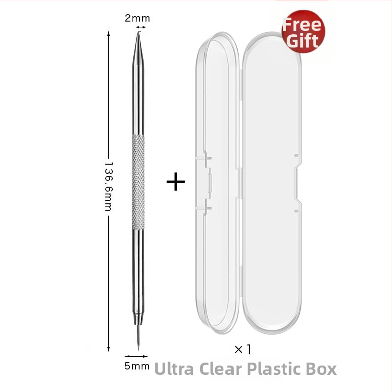 Išlenkta aknės adata – nerūdijančio plieno, ištraukimo įrankis juodoms dėmėms