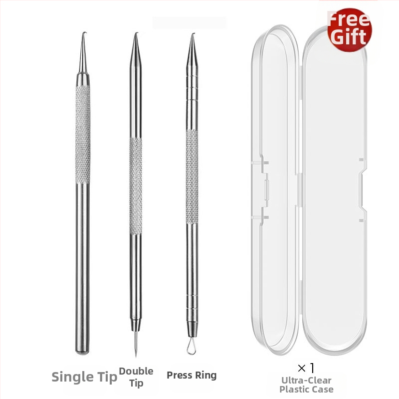 Išlenkta aknės adata – nerūdijančio plieno, ištraukimo įrankis juodoms dėmėms