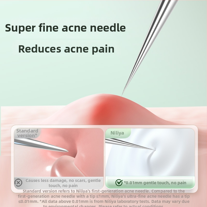 Professionaalne vistrike nõelte komplekt ultra-teravate õhukeste nõelte ja mustade punktide ekstraktori jaoks, roostevabast terasest – Nilia