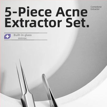 Ounce spuogų adatų rinkinys (5 vnt.) – nerūdijančio plieno, spuogų šalinimo įrankiai