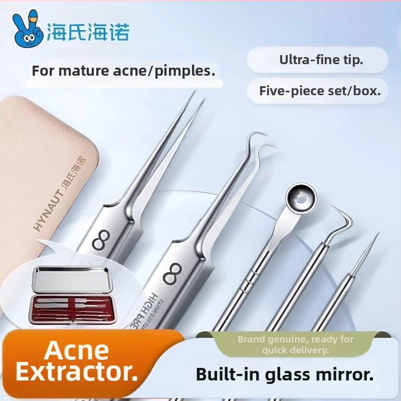 Ounce spuogų adatų rinkinys (5 vnt.) – nerūdijančio plieno, spuogų šalinimo įrankiai