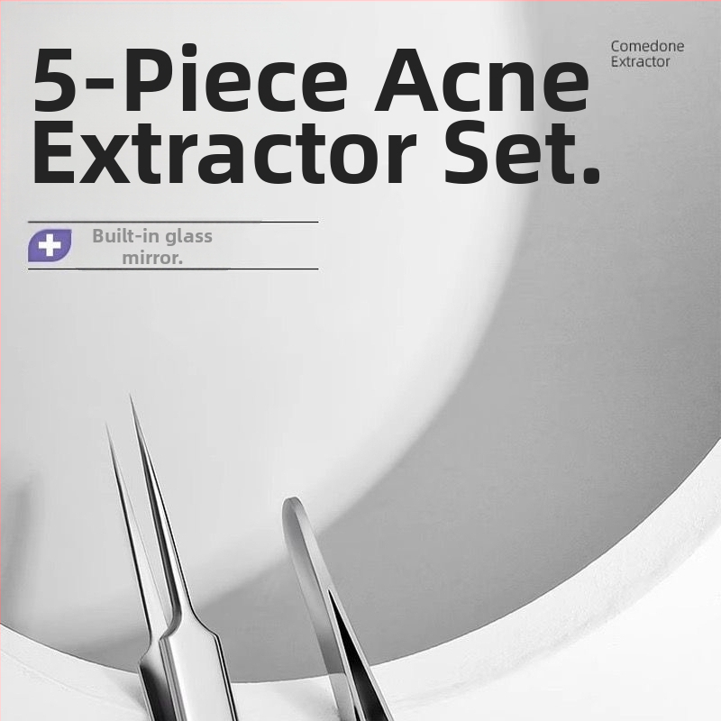 Ounce akne nõelakomplekt (5 tk) – roostevabast terasest, mustade laikude eemaldamise tööriistad