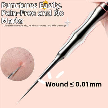 Dviejų galų nerūdijančio plieno spuogų adata — ypač aštrus valymo įrankis juodoms dėmėms ir spuogams šalinti, šveičiamasis ir išėmimo įrankis