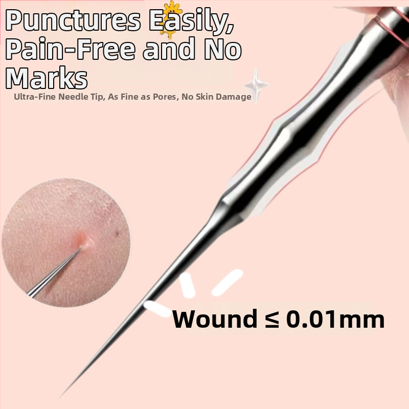 Dviejų galų nerūdijančio plieno spuogų adata — ypač aštrus valymo įrankis juodoms dėmėms ir spuogams šalinti, šveičiamasis ir išėmimo įrankis