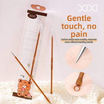 XIXI spuogų adata – kompaktiška, nešiojama veido spuogų adata su saugojimo dėžute; nerūdijančio plieno; prekės kodas Xx–07/xx–08; prekė XIXI; tinka bendram vartotojui