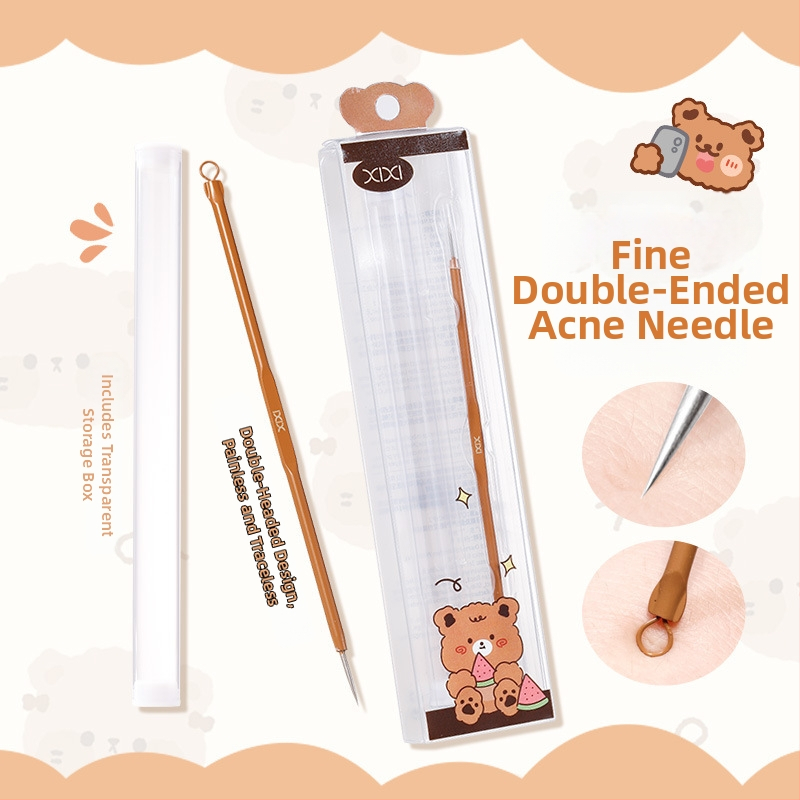 XIXI spuogų adata – kompaktiška, nešiojama veido spuogų adata su saugojimo dėžute; nerūdijančio plieno; prekės kodas Xx–07/xx–08; prekė XIXI; tinka bendram vartotojui