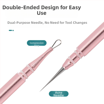 Akné ihla: prenosné dvojhlavé nástroj z nerezovej ocele na vytláčanie pupienkov; pôvod Yangjiang, Guangdong; dlhá trvanlivosť; kozmetický nástroj: ihla na akné