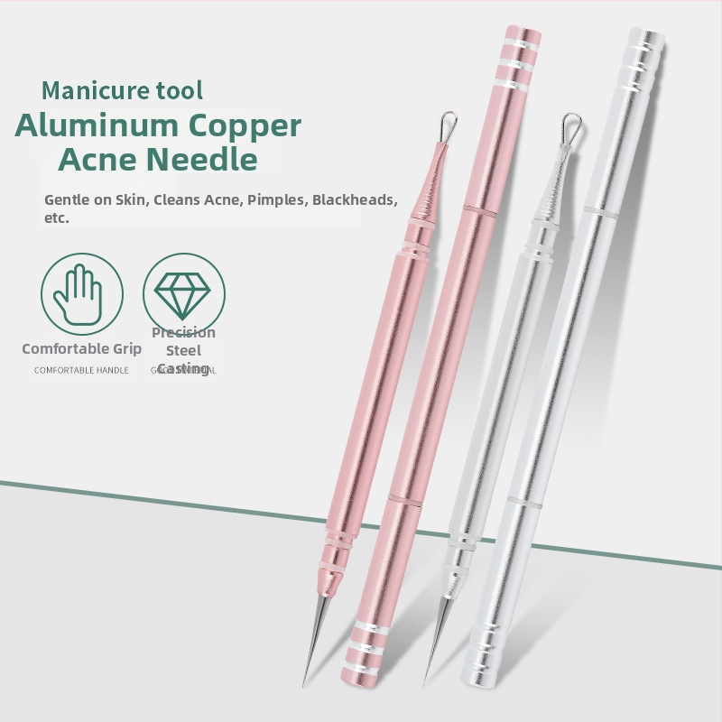 Akné ihla: prenosné dvojhlavé nástroj z nerezovej ocele na vytláčanie pupienkov; pôvod Yangjiang, Guangdong; dlhá trvanlivosť; kozmetický nástroj: ihla na akné