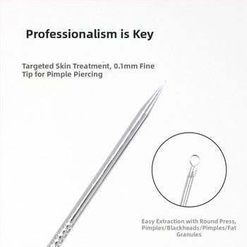 Etude 2 dalių aknės adatų rinkinys, nerūdijantis plienas, veido valymo įrankis