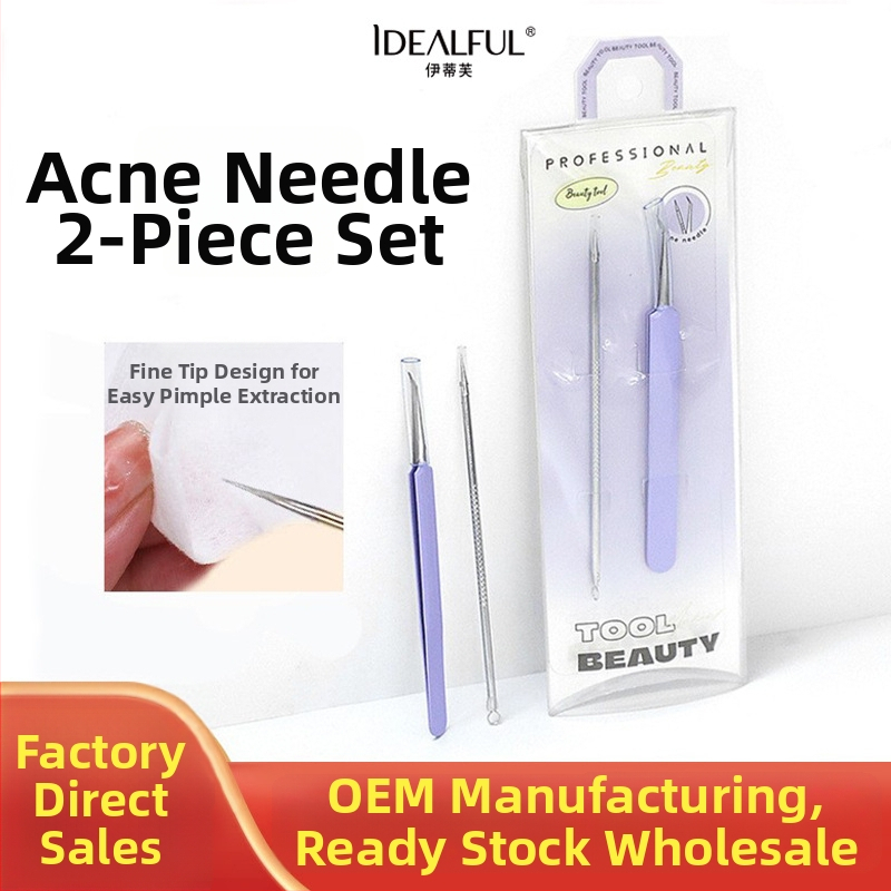Etude 2 dalių aknės adatų rinkinys, nerūdijantis plienas, veido valymo įrankis