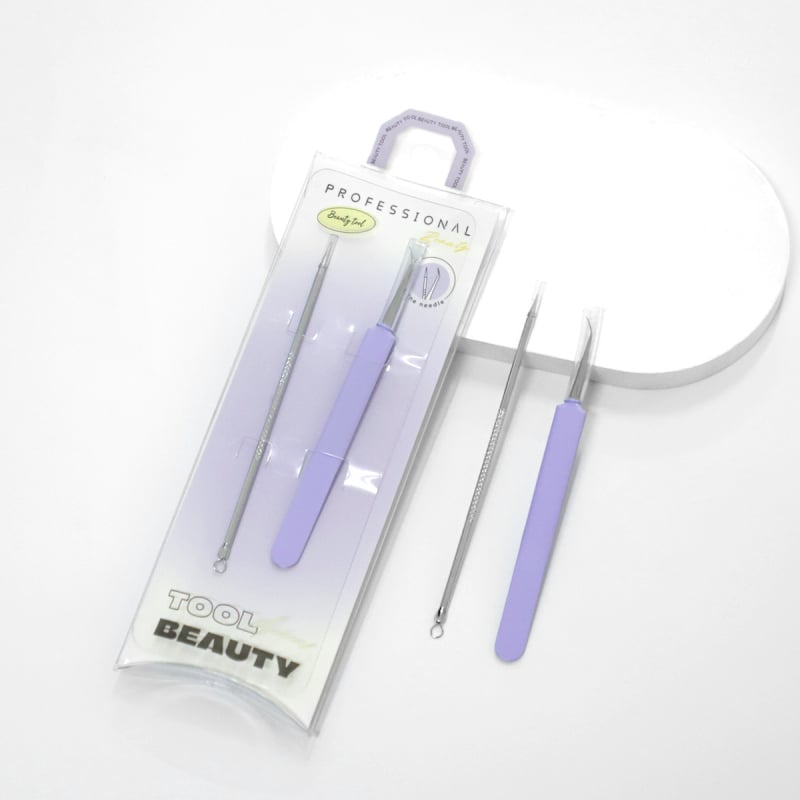 Etude 2 dalių aknės adatų rinkinys, nerūdijantis plienas, veido valymo įrankis