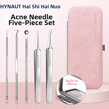 Nerūdijančio plieno aknės adatų rinkinys, 5 dalių, atnaujintas, tikslus juodųjų spuogų ir porų ekstraktorius