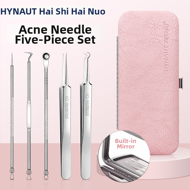 Nerūdijančio plieno aknės adatų rinkinys, 5 dalių, atnaujintas, tikslus juodųjų spuogų ir porų ekstraktorius