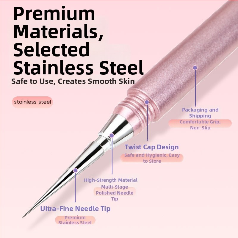 Yiliren roostevabast terasest akne nõel – meditsiini tase, ühekordne kasutus, ülimalt täpne mustpeade ja vistrikute eemaldamiseks