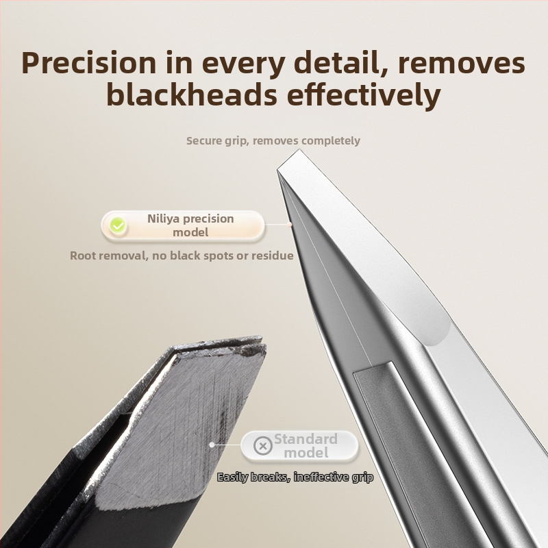 Nilia mustpeade pinsetid – kõrge täpsus, roostevaba teras, ohutu tööriist porade ja kulmude hoolduseks salongis