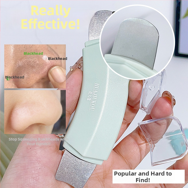 Ergonomiškas dviejų galvučių juodųjų dėmių šalinimo įrankis, nerūdijantis plienas.