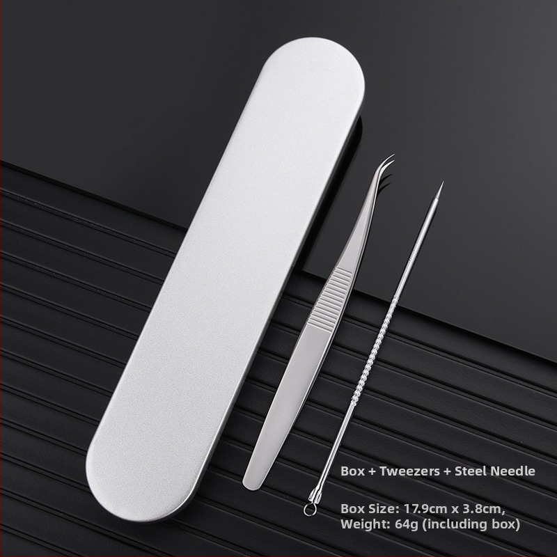 Nerūdijančio plieno pincetės aknei ir juodoms dėmėms – prekės ženklas Medium Tweezers, neimportuotas, kasdieninei naudai