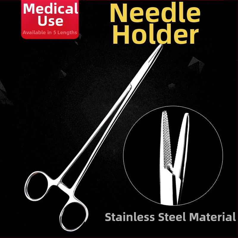 Chirurginis adatų laikiklis iš nerūdijančio plieno – daugkartinis naudojimas, su pilnų dantų žandikauliais siuvimui, pakuotė 1 vnt