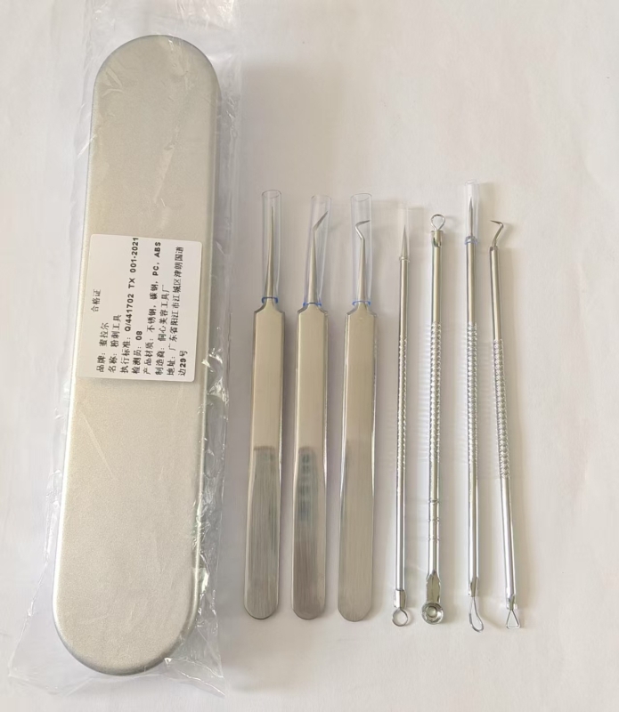 Mirar nerūdijančio plieno spuogų įrankių rinkinys namų naudojimui, 5 metų tarnavimo laikas