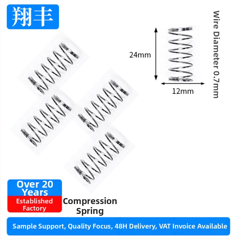 Kompresijas atsperes no atsperu tērauda – modeļi 3.0 un 0.7; slodze 100; kompresijas limits 100