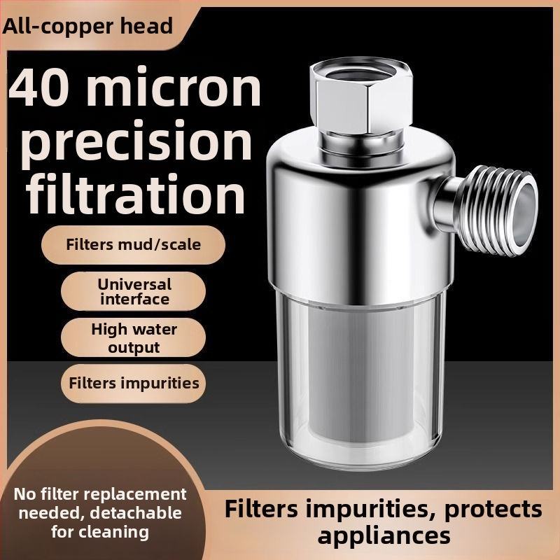 Elektros vandens šildytuvo priešfiltras su vario filtravimo elementu, sieninis įvadas vandens filtras, skalės prevencija; Patvirtinimas Zhejiang 2022 Nr. 0020; Funkcija: Srauto stiprinimas