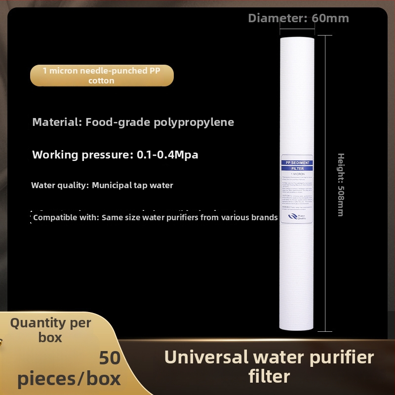 Vandens valymo filtro elementas – polipropilenas, PP medvilnės filtras, priekinis montavimas, 500 L/h