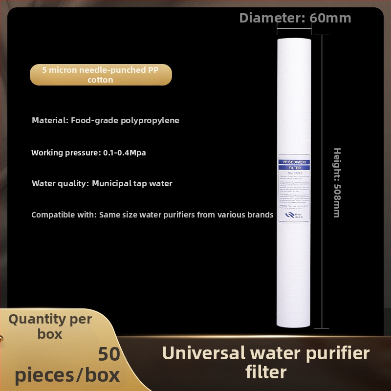 Vandens valymo filtro elementas – polipropilenas, PP medvilnės filtras, priekinis montavimas, 500 L/h