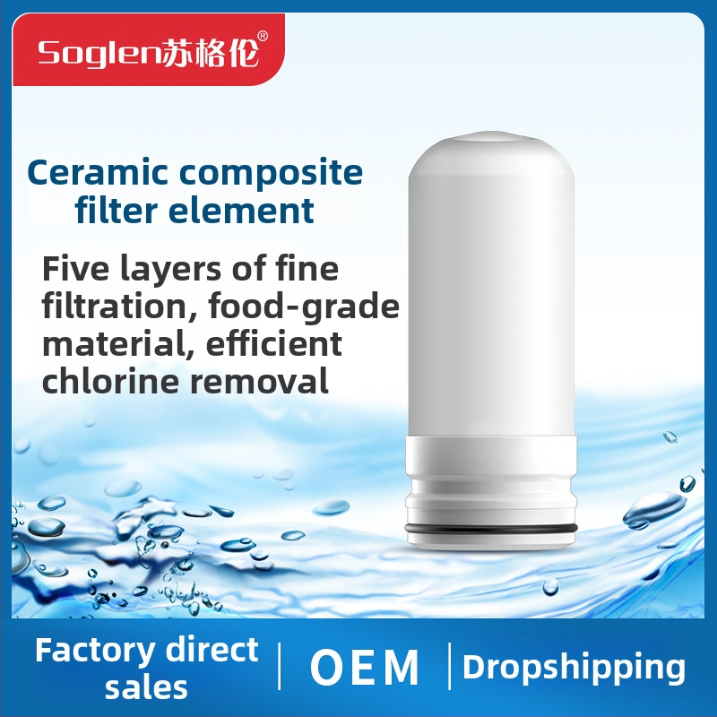 Vandens valymo filtro elemento – Soglen, keramikinė medžiaga, 2 L talpa, visiškai skaidrus čiaupo filtro elemento