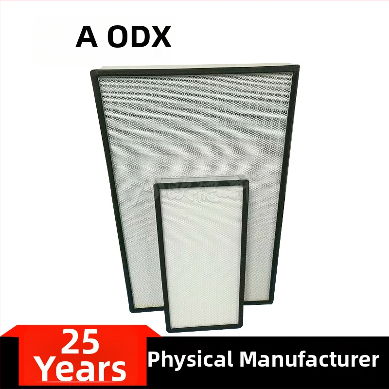 Φίλτρο με πλάκες και πλαίσιο για βιομηχανική αεροφιλτράρισμα, αναδιπλούμενο στοιχείο φιλτραρίσματος, ίνες γυαλιού και χαρτί φιλτραρίσματος, θερμοκρασία λειτουργίας 500