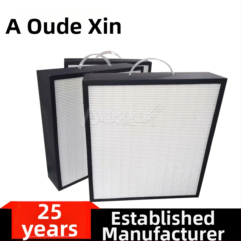 Φίλτρο με πλάκες και πλαίσιο για βιομηχανική αεροφιλτράρισμα, αναδιπλούμενο στοιχείο φιλτραρίσματος, ίνες γυαλιού και χαρτί φιλτραρίσματος, θερμοκρασία λειτουργίας 500