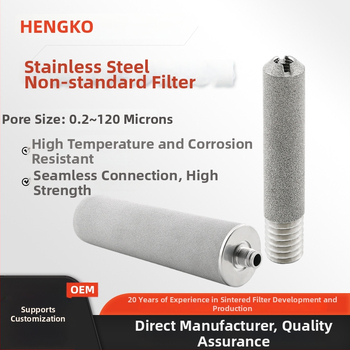 316L roostevabast terasest keermestatud filtrielement, pulverkandis-sinteriseeritud filter, kõrge temperatuur, mikronitaseme täpsus, 98% adsorptsioon, poorsus 35–45%