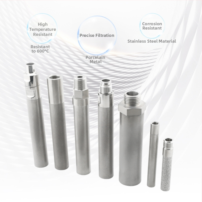 316L roostevabast terasest keermestatud filtrielement, pulverkandis-sinteriseeritud filter, kõrge temperatuur, mikronitaseme täpsus, 98% adsorptsioon, poorsus 35–45%